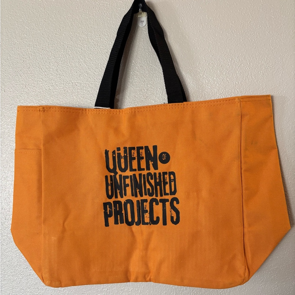 Port & Co. Orange Tote Bag with Black Handles